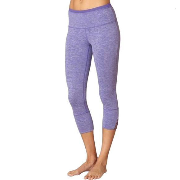 Prana Tori Purple Cut Out Active Yoga Capri Leggings Size Small - Picture 1 of 7